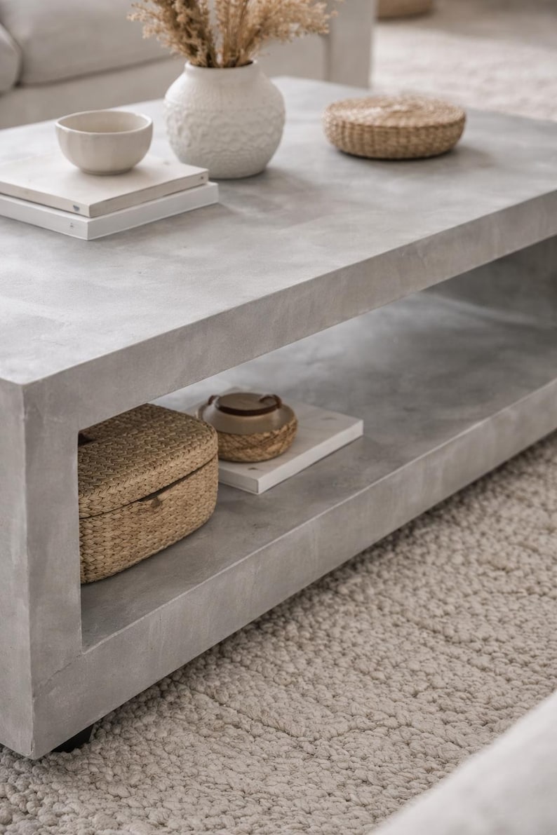 Meuble TV béton ciré sur mesure / table basse – Image 13