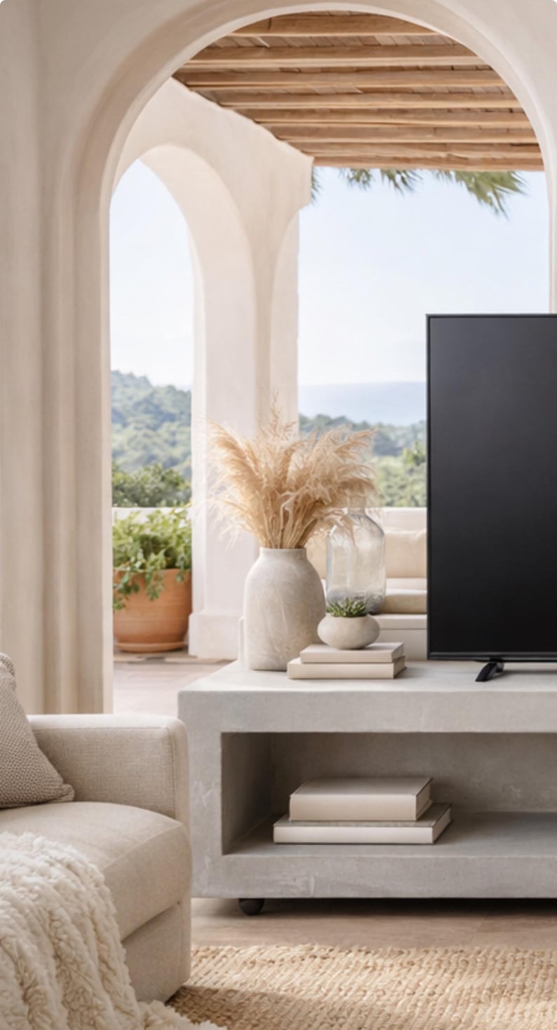 Meuble TV béton ciré sur mesure / table basse – Image 4