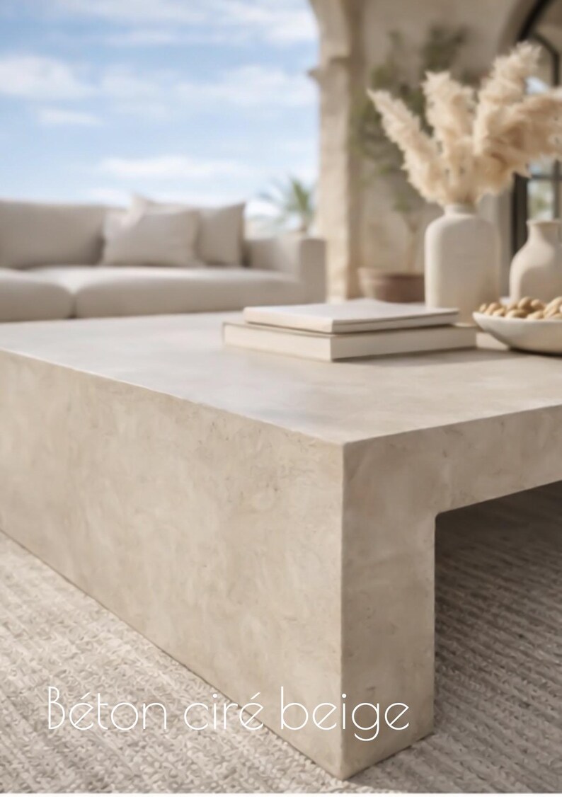 Table basse banc béton ciré – Image 11